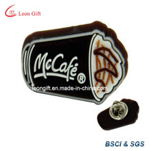 Material promocional del PVC del tenedor del perno de la solapa del diseño de Mccafe